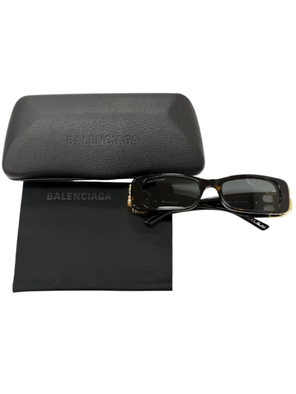 Balenciaga BB Logo Eyewear Sunglasses Brown Marble Gold 51